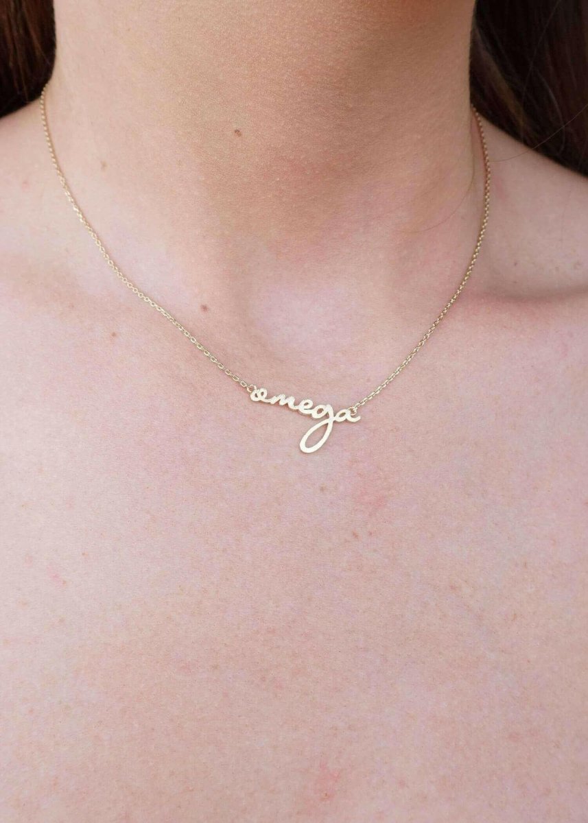 Sorority Letter OMEGA Necklace - Gold - MerciGrace BoutiqueNecklace