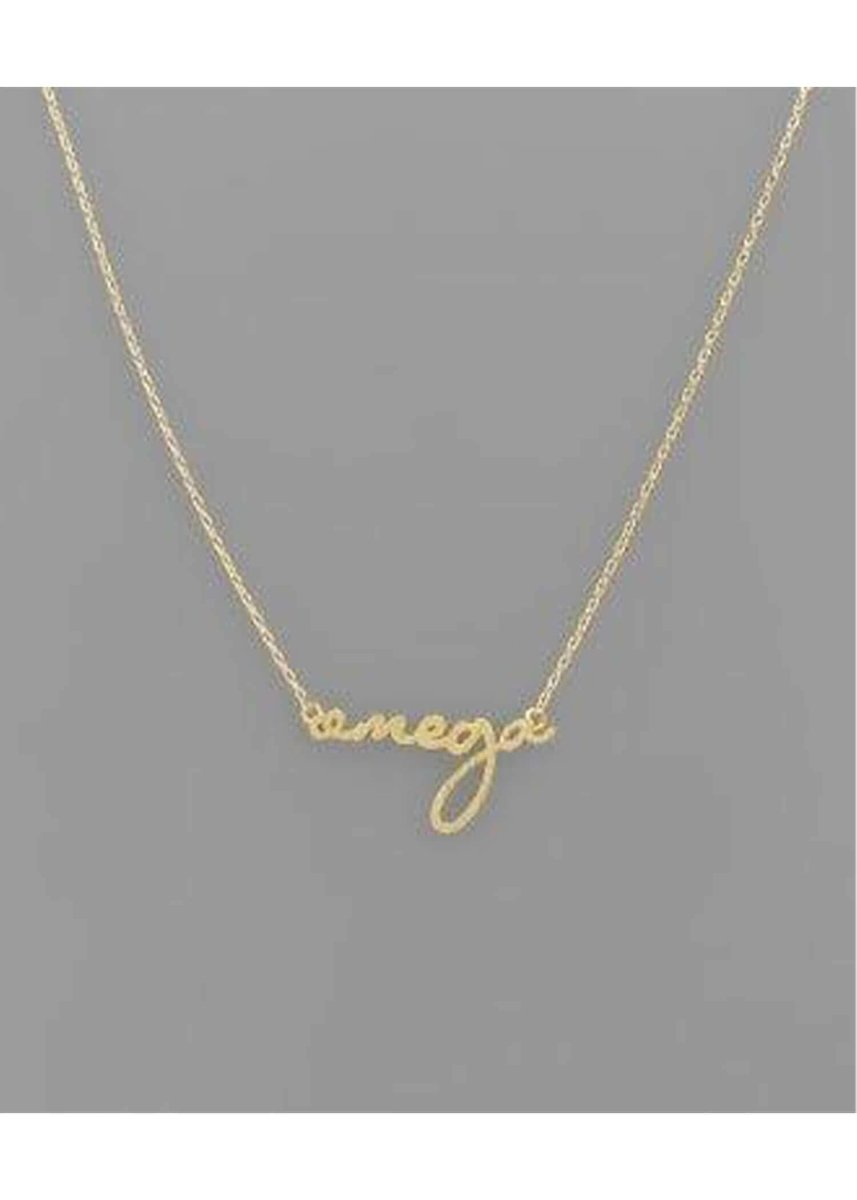 Sorority Letter OMEGA Necklace - Gold - MerciGrace BoutiqueNecklace