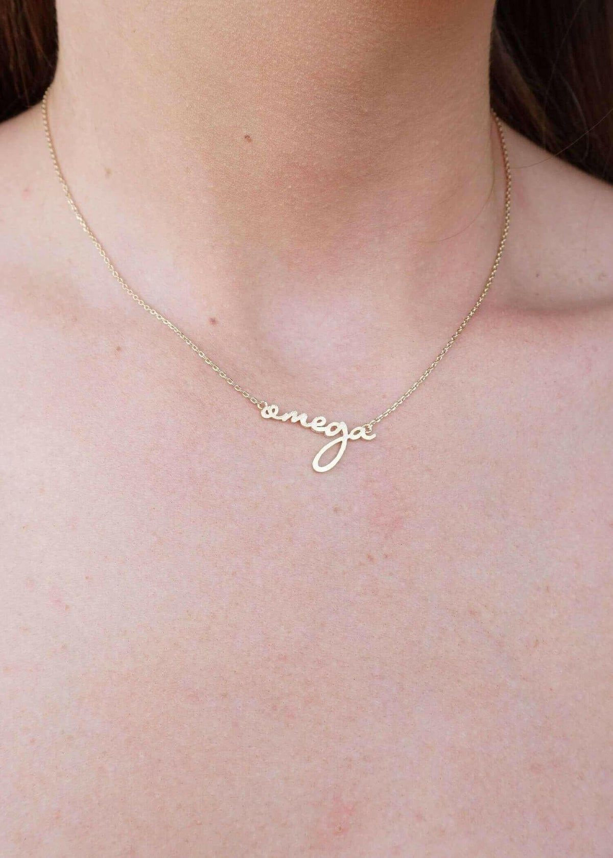 Sorority Letter OMEGA Necklace - Gold