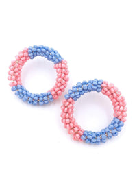 Spring Is Calling Beaded Earrings - Pink/Blue Earrings MerciGrace Boutique.