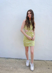 Spring Is The Moment Mini Dress - Light Green Dress MerciGrace Boutique.