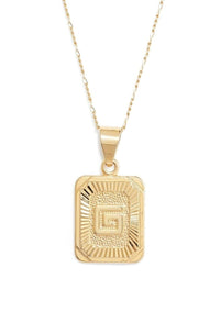 Stamped Forever Initial Necklace - Gold - MerciGrace BoutiqueNecklace