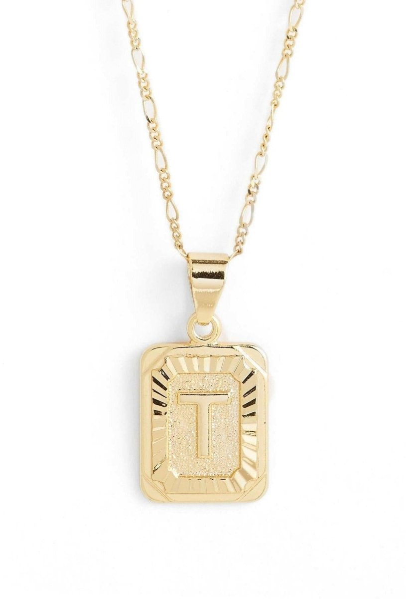 Stamped Forever Initial Necklace - Gold - MerciGrace BoutiqueNecklace