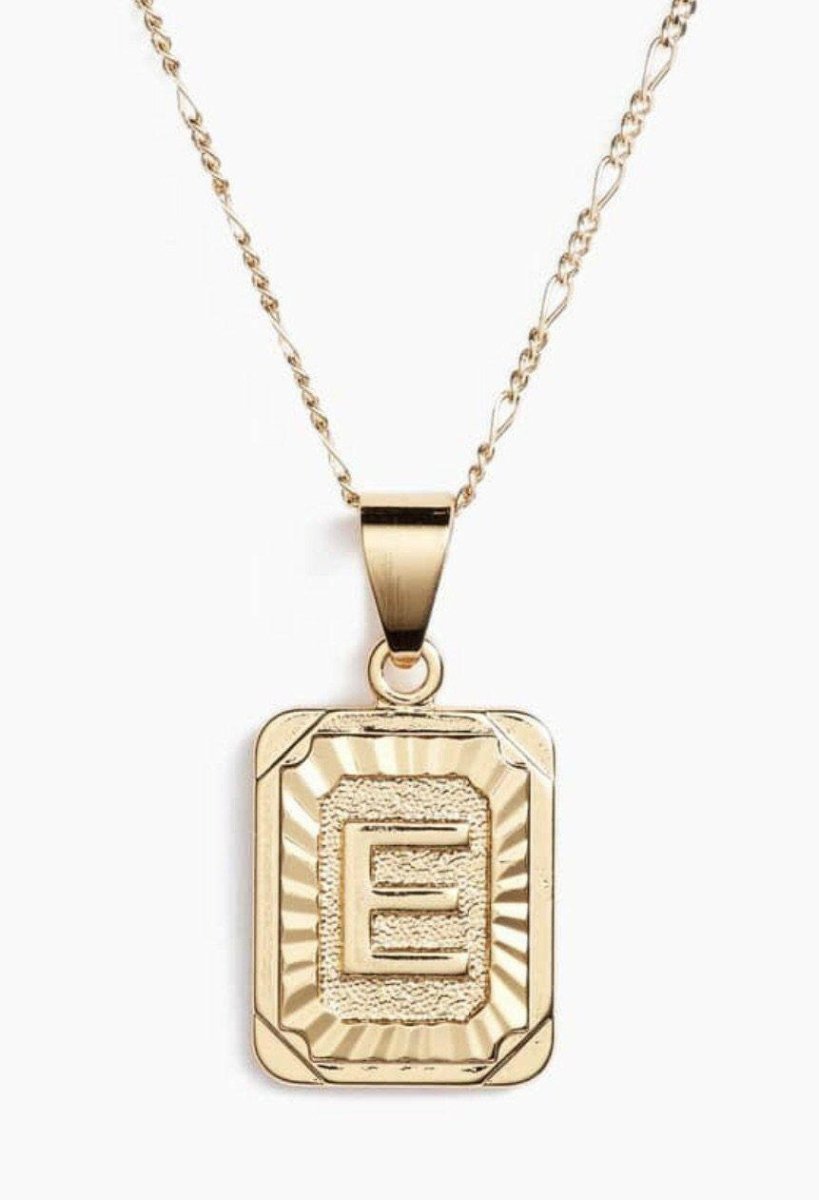 Stamped Forever Initial Necklace - Gold - MerciGrace BoutiqueNecklace