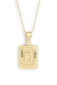 Stamped Forever Initial Necklace - Gold - MerciGrace BoutiqueNecklace