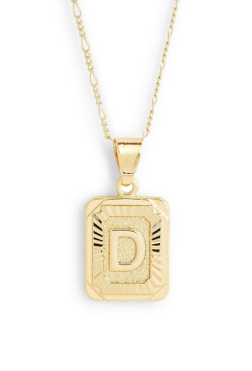 Stamped Forever Initial Necklace - Gold - MerciGrace BoutiqueNecklace