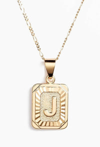 Stamped Forever Initial Necklace - Gold - MerciGrace BoutiqueNecklace