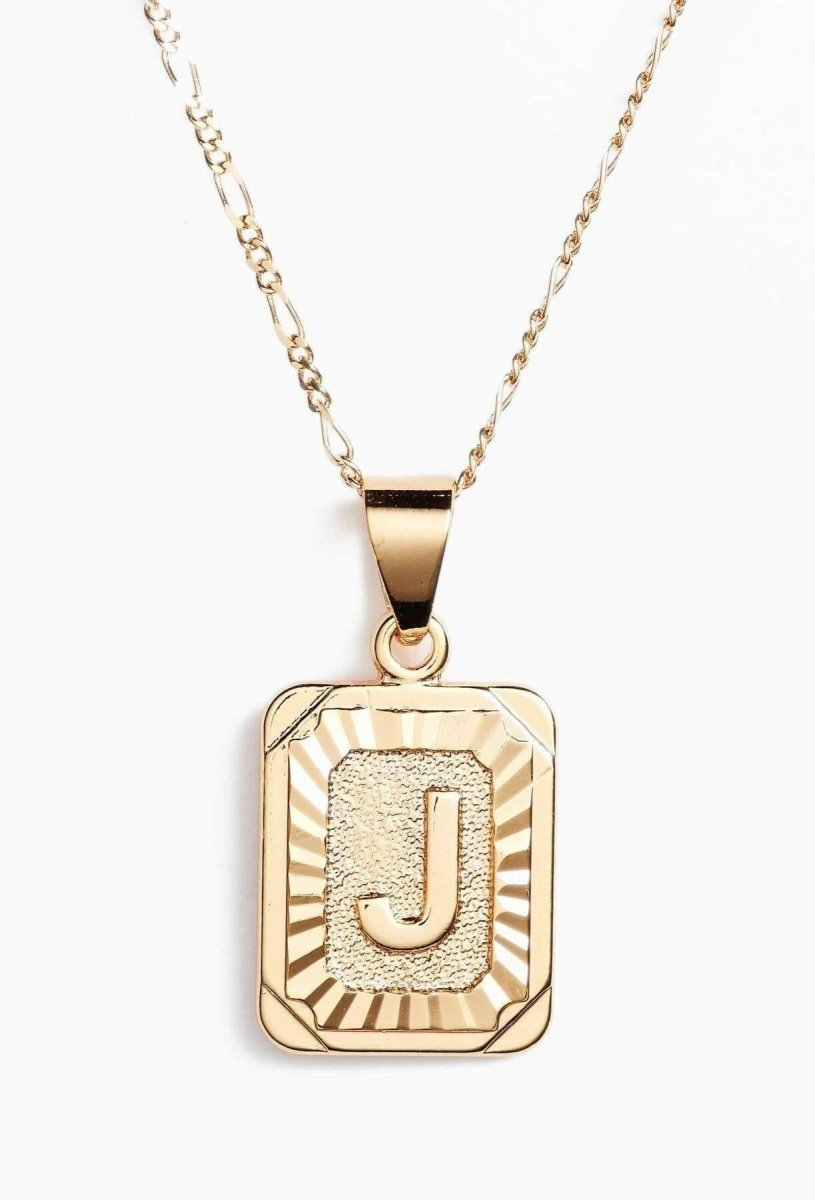 Stamped Forever Initial Necklace - Gold - MerciGrace BoutiqueNecklace