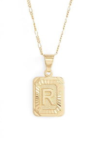 Stamped Forever Initial Necklace - Gold - MerciGrace BoutiqueNecklace