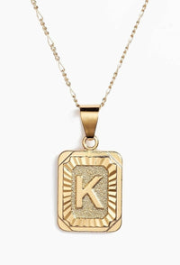 Stamped Forever Initial Necklace - Gold - MerciGrace BoutiqueNecklace