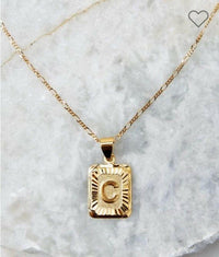Stamped Forever Initial Necklace - Gold - MerciGrace BoutiqueNecklace