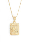 Stamped Forever Initial Necklace - Gold Necklace MerciGrace Boutique.