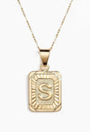 Stamped Forever Initial Necklace - Gold Necklace MerciGrace Boutique.