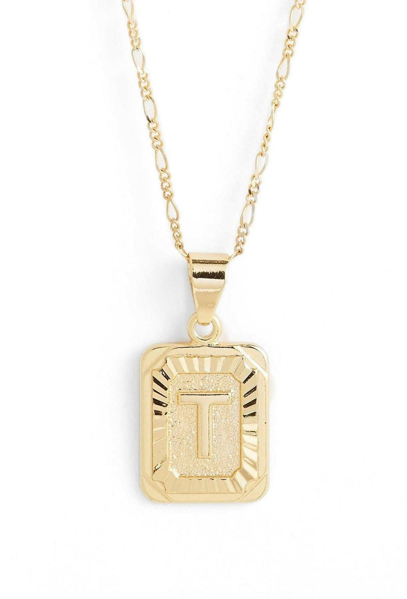 Stamped Forever Initial Necklace - Gold Necklace MerciGrace Boutique.