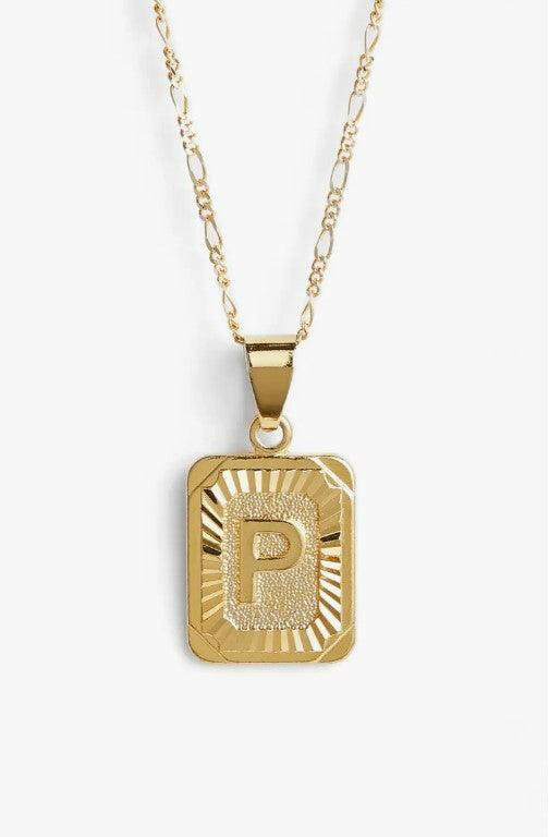 Stamped Forever Initial Necklace - Gold Necklace MerciGrace Boutique.