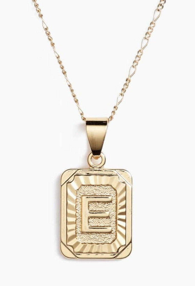 Stamped Forever Initial Necklace - Gold Necklace MerciGrace Boutique.