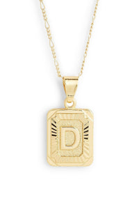 Stamped Forever Initial Necklace - Gold Necklace MerciGrace Boutique.