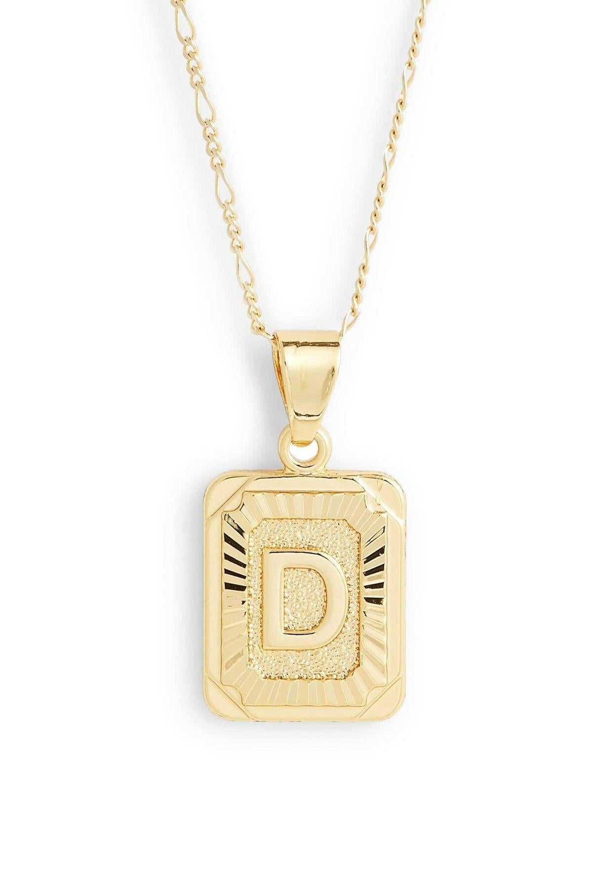 Stamped Forever Initial Necklace - Gold Necklace MerciGrace Boutique.