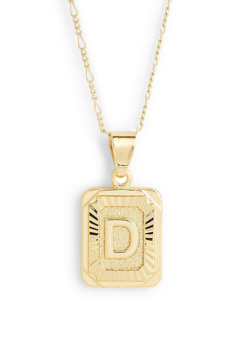 Stamped Forever Initial Necklace - Gold Necklace MerciGrace Boutique.