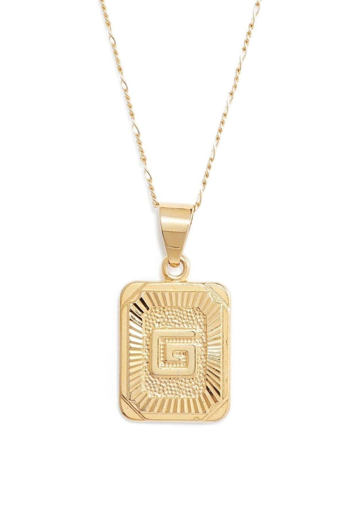 Stamped Forever Initial Necklace - Gold Necklace MerciGrace Boutique.