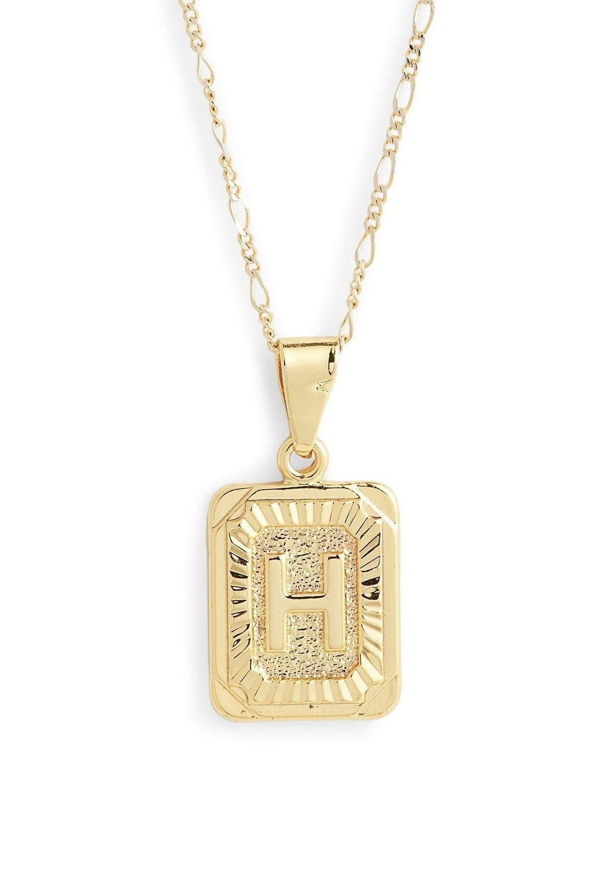 Stamped Forever Initial Necklace - Gold Necklace MerciGrace Boutique.