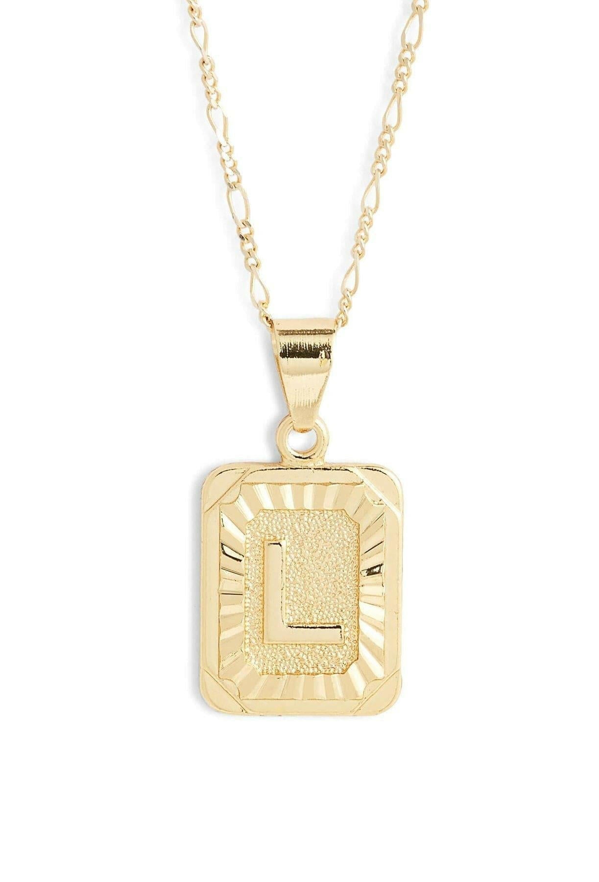 Stamped Forever Initial Necklace - Gold Necklace MerciGrace Boutique.