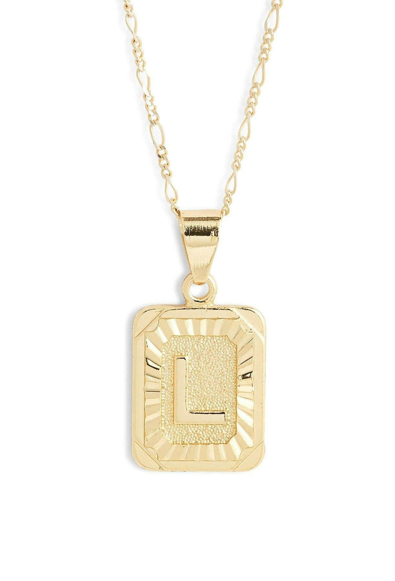 Stamped Forever Initial Necklace - Gold Necklace MerciGrace Boutique.