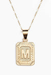 Stamped Forever Initial Necklace - Gold Necklace MerciGrace Boutique.