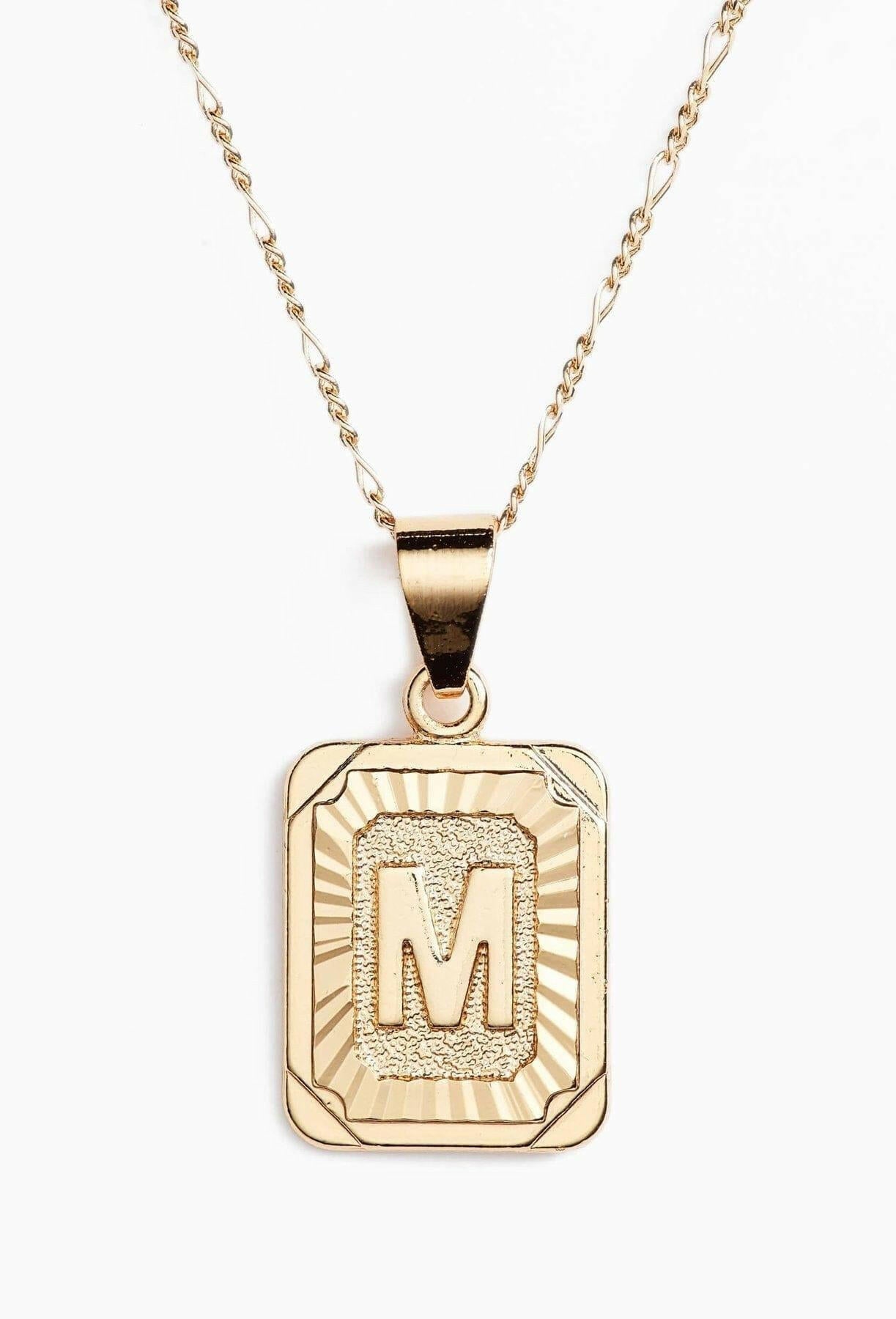 Stamped Forever Initial Necklace - Gold Necklace MerciGrace Boutique.