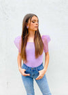 Statement Made Puff Sleeve Top - Lilac Tops MerciGrace Boutique.