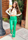 Sucker For Green Vegan Leather Pants - Green Pants MerciGrace Boutique.
