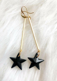 Swarovski Black Jet Star Earrings Earrings MerciGrace Boutique.