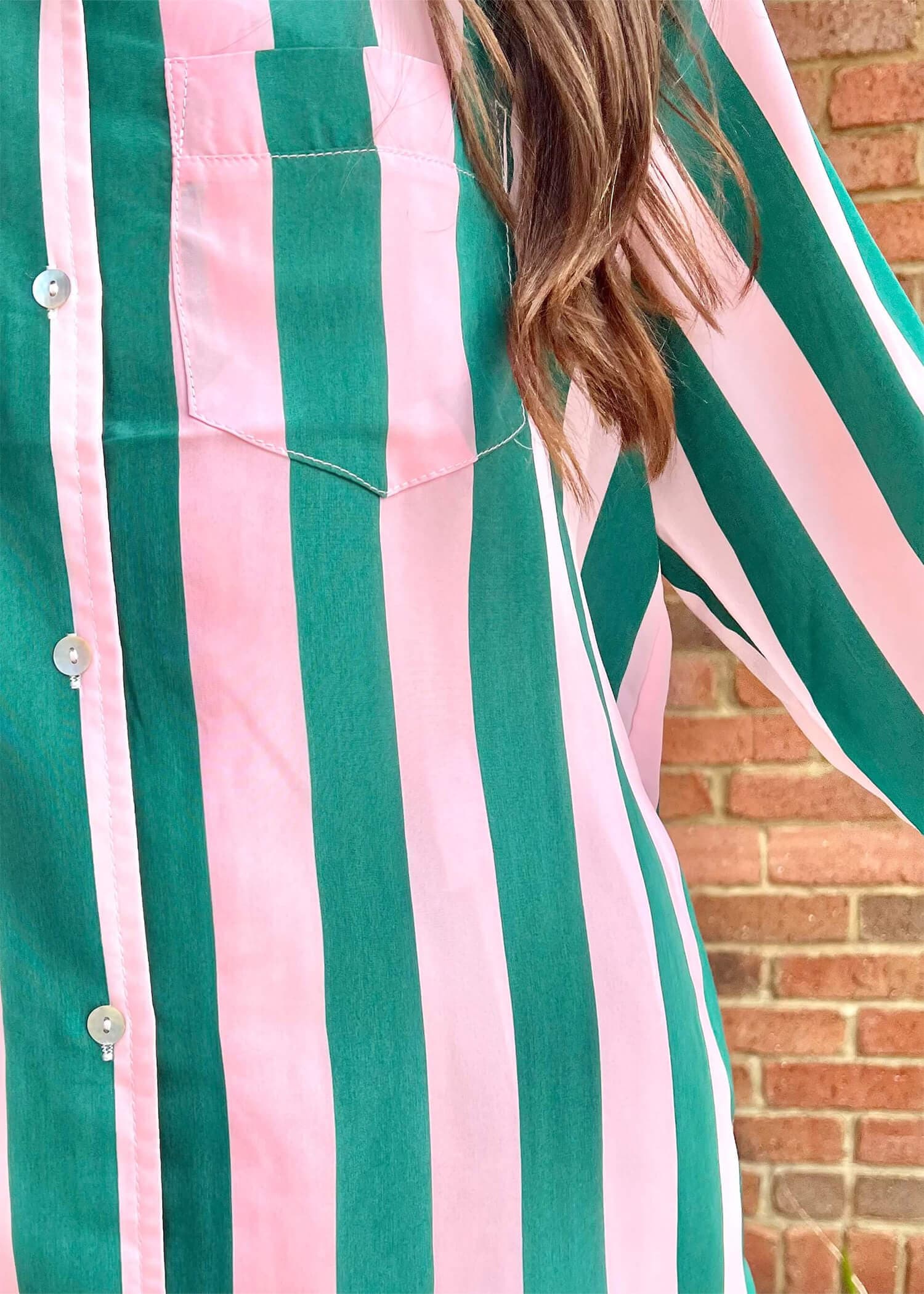 Sweet Dreams Pajama Set - Emerald/Pink Set MerciGrace Boutique.
