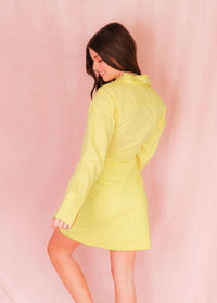 Talking Business Mini Dress - Yellow - MerciGrace BoutiqueDress
