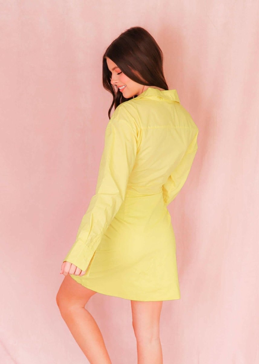 Talking Business Mini Dress - Yellow - MerciGrace BoutiqueDress
