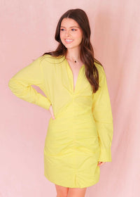 Talking Business Mini Dress - Yellow - MerciGrace BoutiqueDress