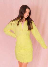 Talking Business Mini Dress - Yellow - MerciGrace BoutiqueDress