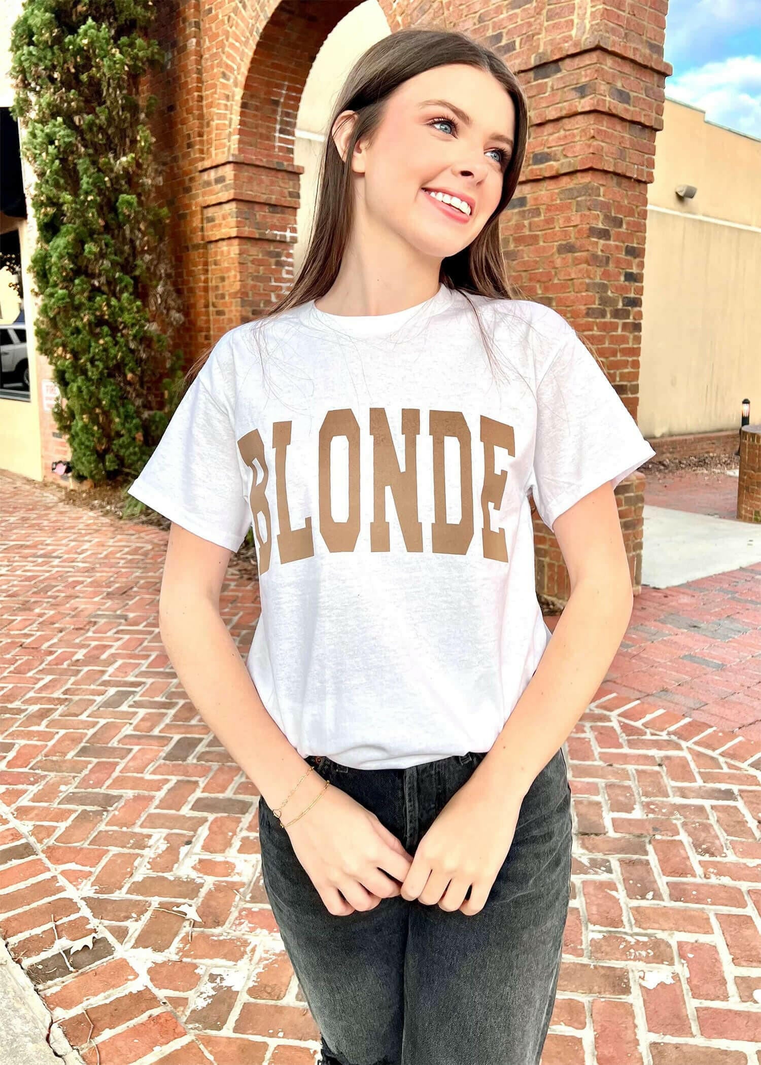 The Blonde Tee - White T-Shirt MerciGrace Boutique.