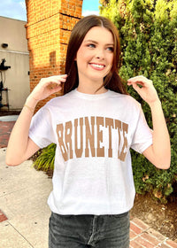 The Brunette Tee - White T-Shirt MerciGrace Boutique.