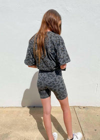 The "LEOPARD" Bike Shorts - Slate Shorts MerciGrace Boutique.