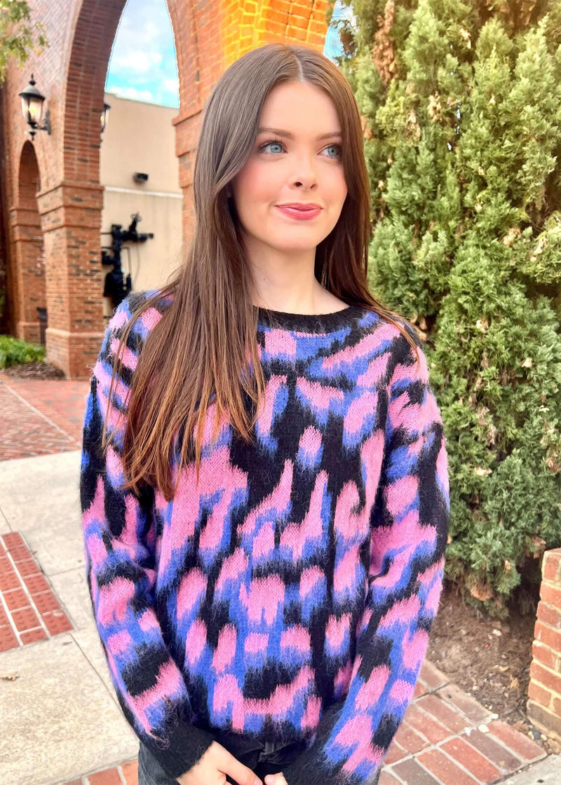 This Is Wild Sweater - Black Multi Tops MerciGrace Boutique.