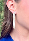 Trudy Drop Earrings - Crystal/Silver Earrings MerciGrace Boutique.