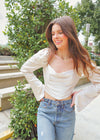 True Love Satin Blouse - Cream Tops MerciGrace Boutique.