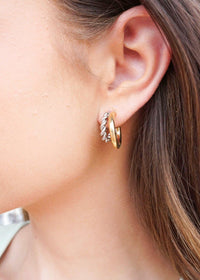 Two Tone Baby Hoops - Gold/Silver Earrings MerciGrace Boutique.