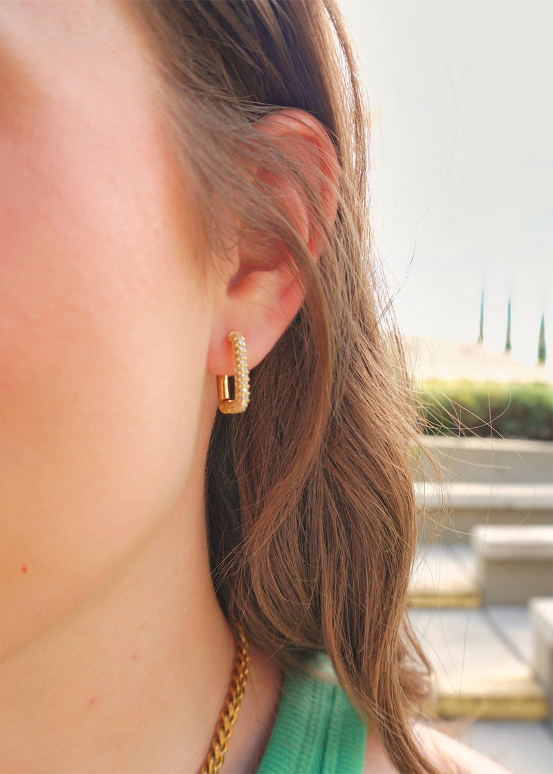 Tylar Earrings - Gold/Crystal Earrings MerciGrace Boutique.
