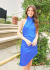 Wait On Me Dress - Paradise Blue Dress MerciGrace Boutique.