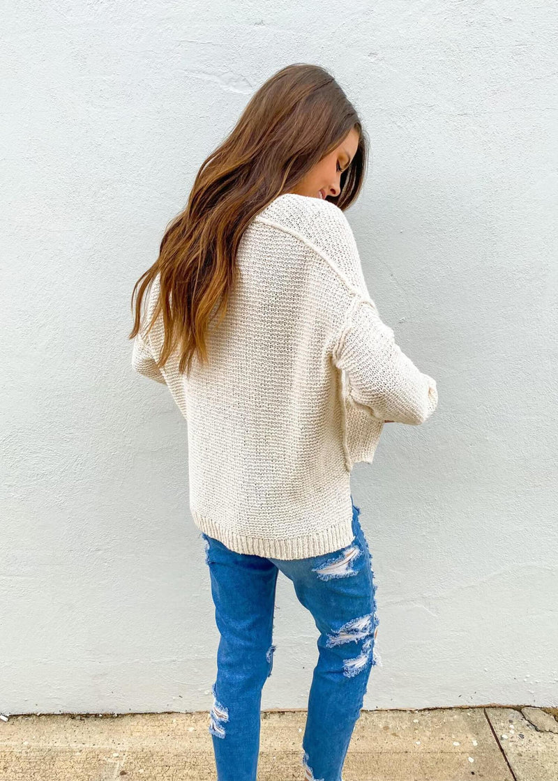 Warm Me Up Sweater - Ivory Sweater MerciGrace Boutique.