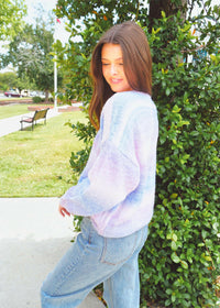 What A Dream Sweater - Purple Multi Tops MerciGrace Boutique.