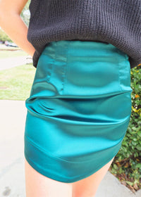 What A Memory Mini Skirt - Green Pine Skirt MerciGrace Boutique.