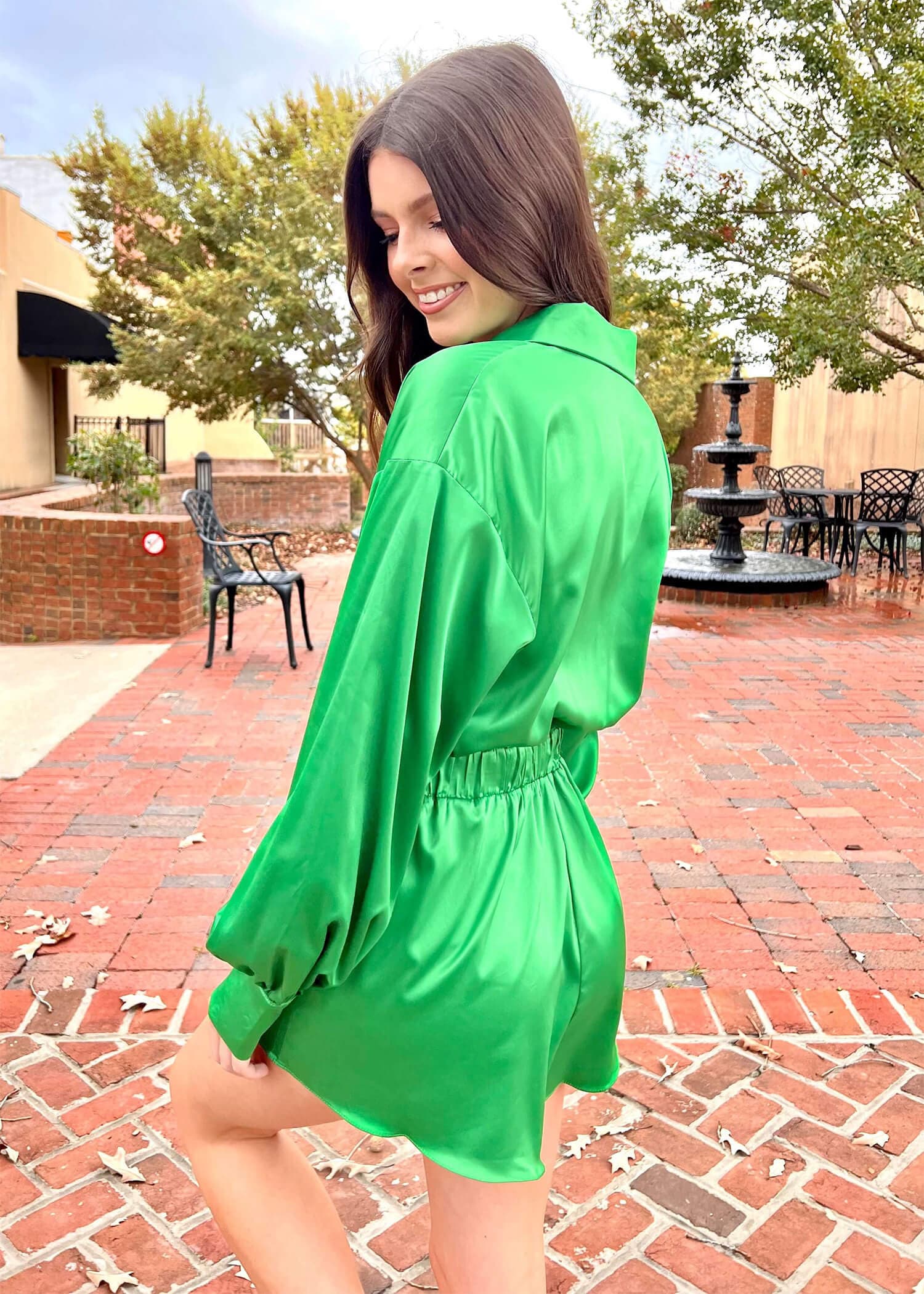 What A Time Romper - Green Romper MerciGrace Boutique.